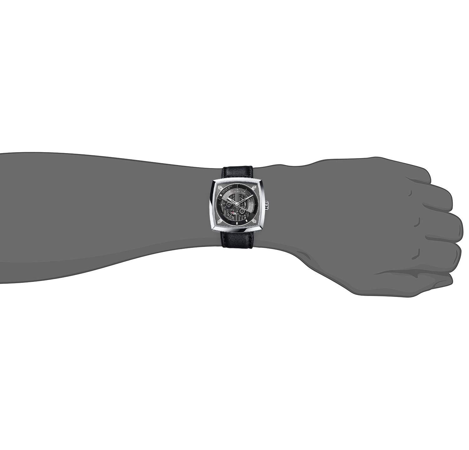 AGELOCER Men's Automatic Skeleton Mechanical Watch with Luminous Hands & Calendar - Luxury Square Design for Business, Formal & Casual Wear
