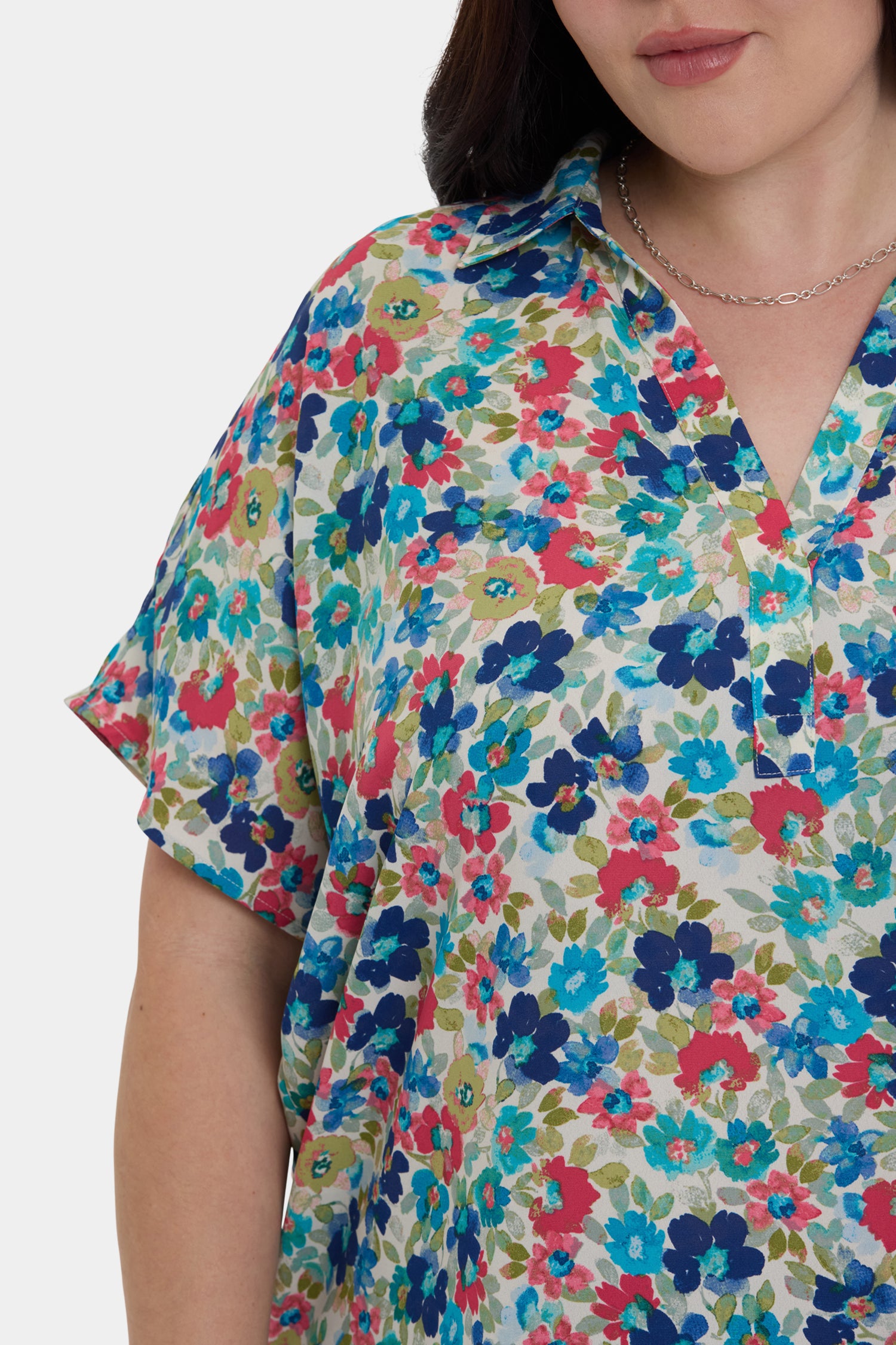 Becky Plus Size Short Sleeve Blouse for Women - Flowy Casual Top with V-Neck | Perfect for Office, Date Night & Summer Outfits