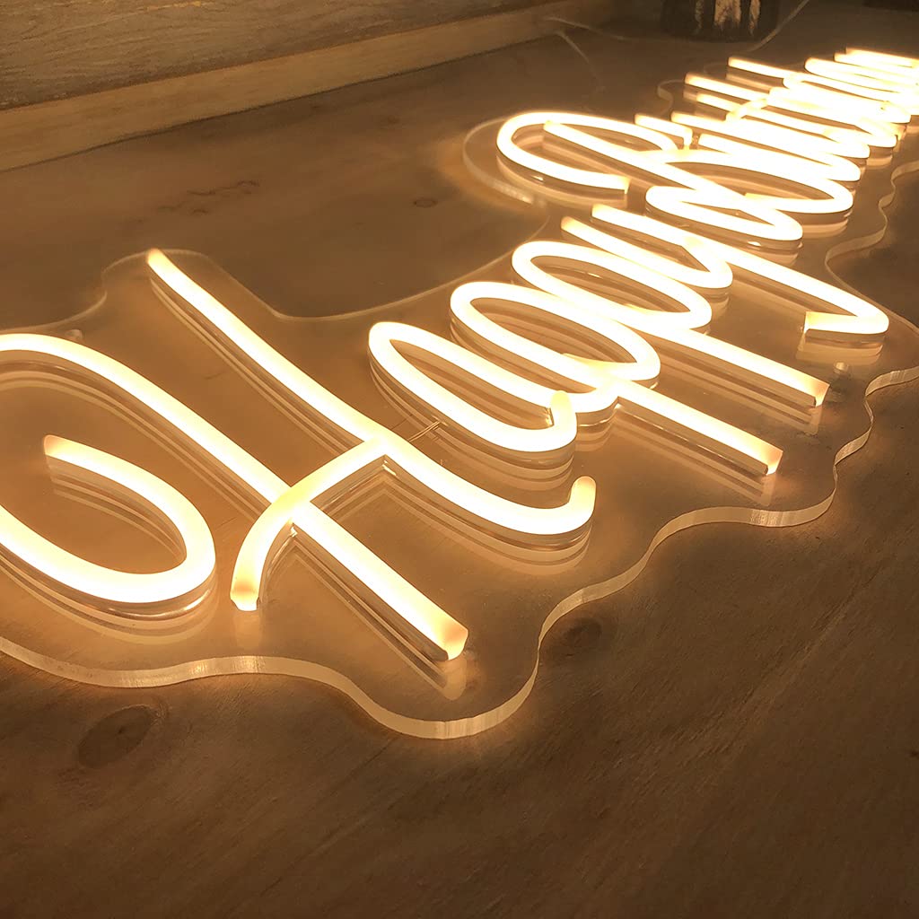 Happy Birthday LED Neon Sign - Customizable Neon Light for All Ages, Home & Hotel Party Decor - Perfect Birthday Gift (21.6x8.2 Inches) - Ideal for Indoor Celebrations, Anniversaries & Special Events
