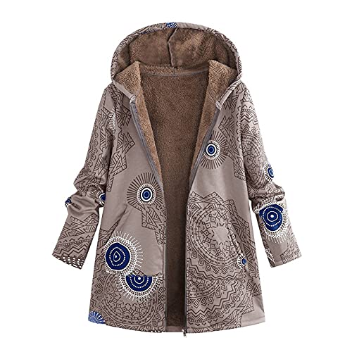 Women's Printed Fleece Hooded Jacket with Pockets - Soft Plush Winter Coat for Casual Wear Under $30 | Perfect for Outdoor Activities, Travel & Daily Comfort