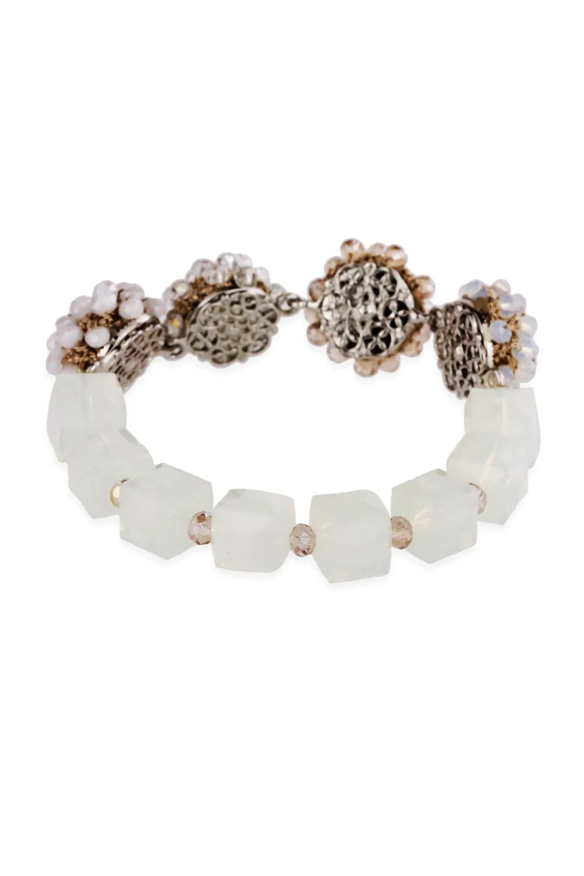 Clear Cluster Bracelet - Elegant Crystal Beaded Bracelet for Women | Perfect for Parties, Weddings & Everyday Wear