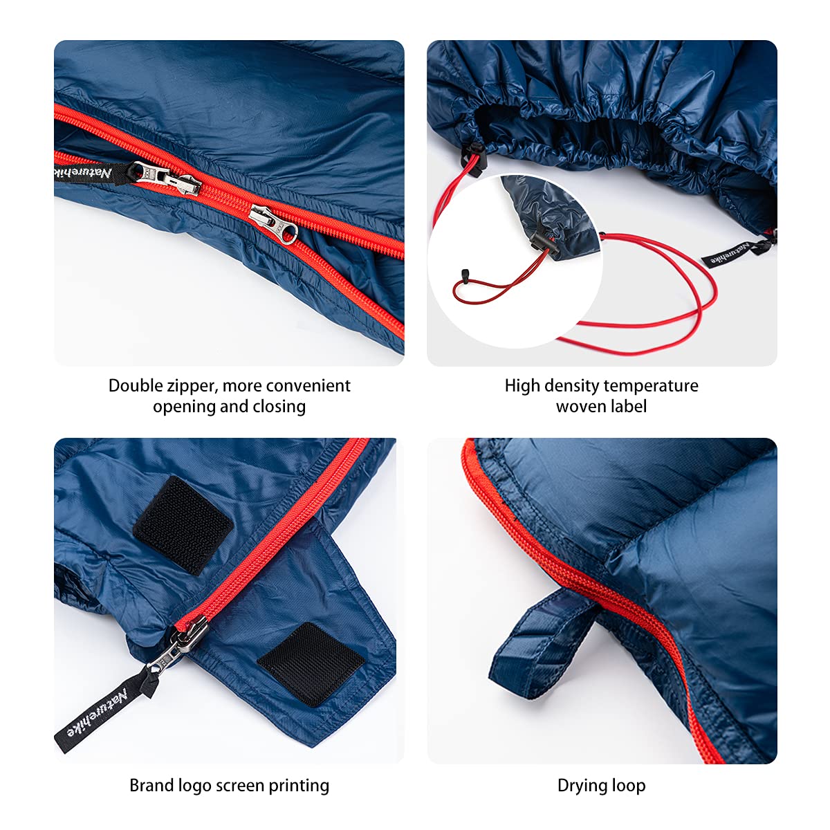 Naturehike Lightweight 650FP/750FP/800FP Down Rectangular Sleeping Bag for Camping, Hiking & Backpacking - Perfect for Outdoor Adventures in All Seasons