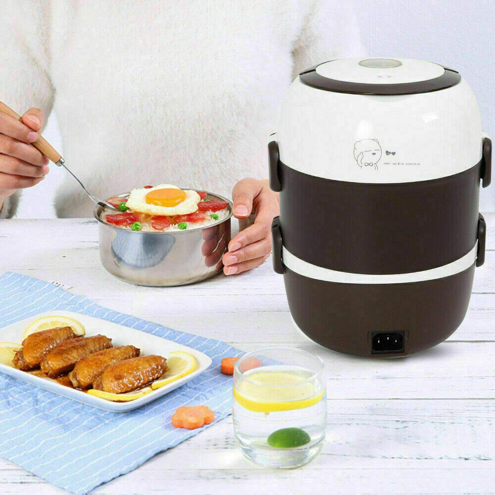Gdrasuya10 3-Layer 2L Portable Electric Lunch Box - Insulated Bento Food Warmer for Hot Meals On The Go | Perfect for School, Office, Travel & Home Use