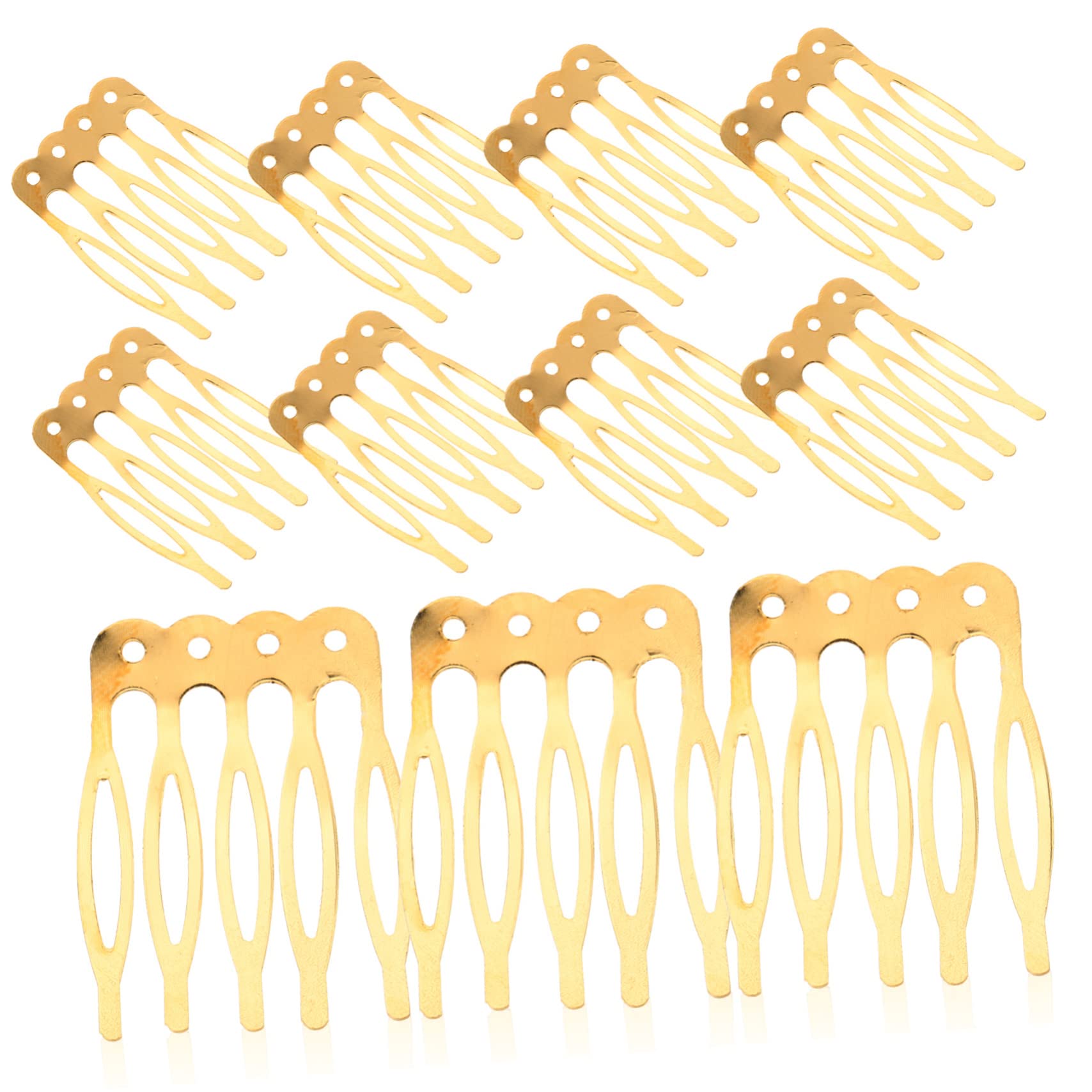 FOMIYES 50pcs Rhinestone Hair Clips for Women & Kids - Metal Tiara Hair Clips, DIY Hair Combs, Veil Headgear Accessories (Golden) - Perfect for Weddings, Parties, Prom & Everyday Hairstyling