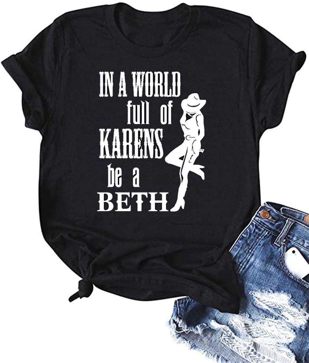 Vintage Beth Dutton Graphic Tee - Women's Short Sleeve Country TV Show T-Shirt - Perfect for Yellowstone Fans & Western Fashion