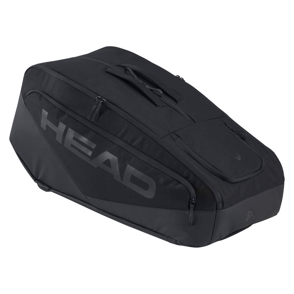 Head Pro X 12 Tennis Racquet Bag XL (Black) - Premium Large Tennis Equipment Storage for Tournaments & Practice