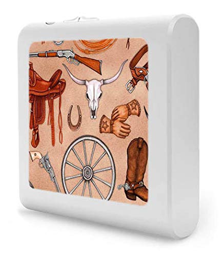 Dimmable LED Night Light with Auto On/Off Sensor, Adjustable Brightness & Warm White Light for Bathroom, Hallway, Nursery, Bedroom - Western Style - Perfect for Nighttime Safety & Comfort