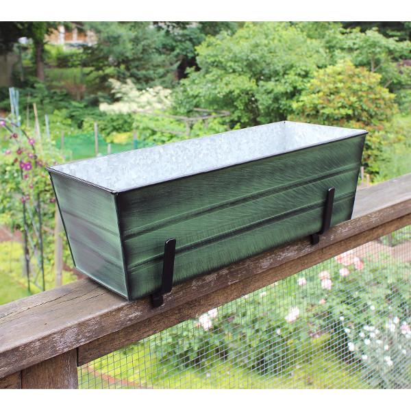 Decorative Flower Box with Sturdy Railing Brackets - Perfect for Balcony, Deck, and Window Garden Decor