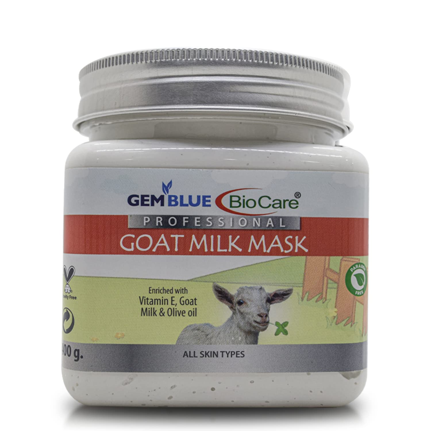 Biocare Professional Goat Milk Face Mask 400ml - Deep Hydrating & Nourishing Skincare for Dry & Sensitive Skin - Perfect for Night Routine & Spa Treatments