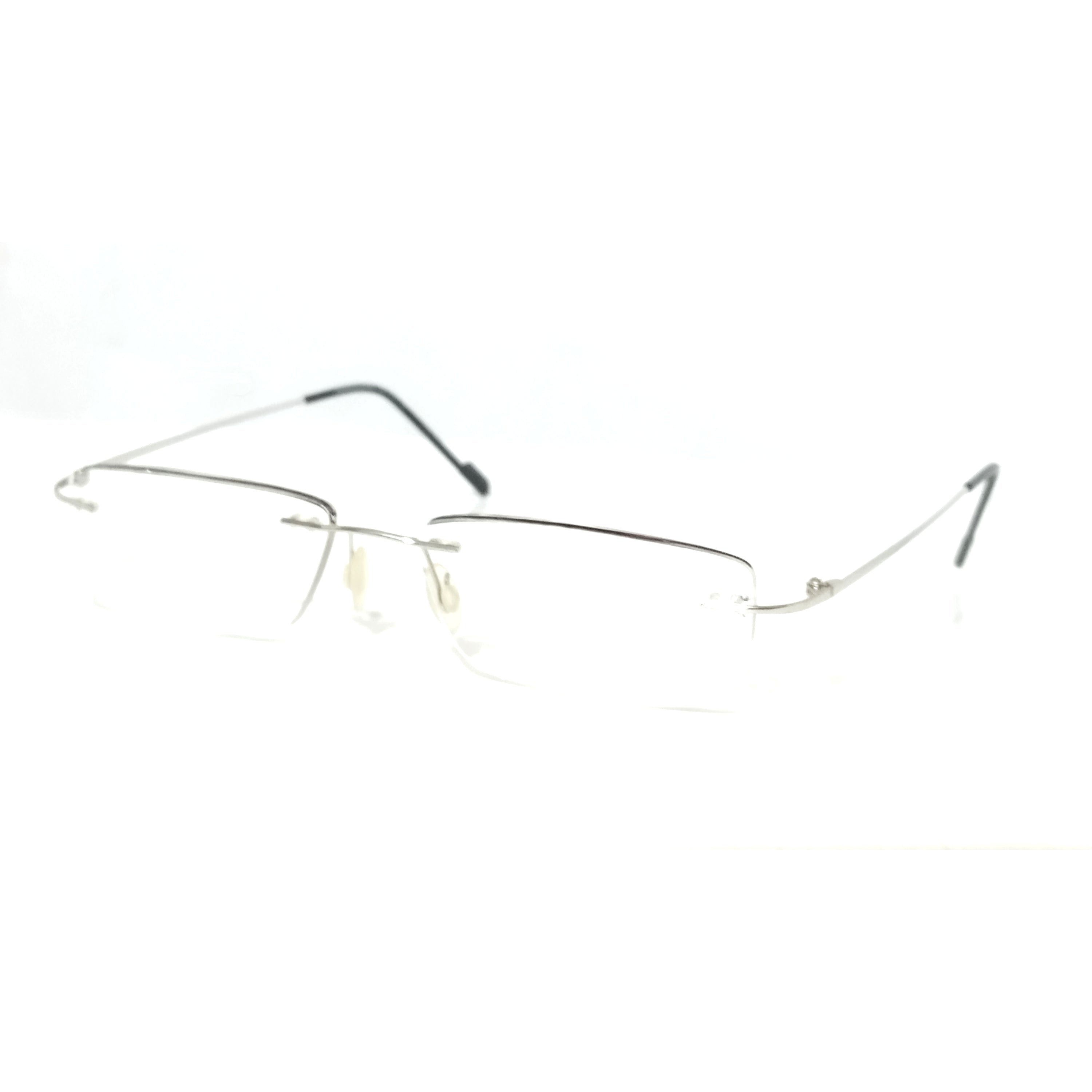 Silver Rimless Frameless Rectangle Reading Glasses for Men & Women - Lightweight Blue Light Blocking Computer Glasses - Perfect for Office, Reading & Screen Time