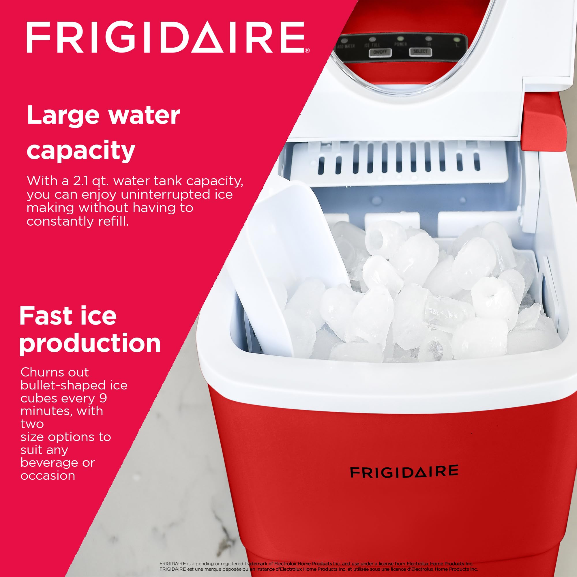 Frigidaire EFIC108 Portable Compact Ice Maker Machine - 26 lb Daily Output for Countertop | Perfect for Home, Office, Parties & Outdoor Use