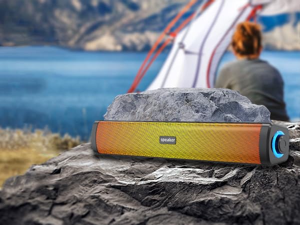 Wireless Bluetooth Computer Speakers with Touch Control & RGB Lighting - USB Powered PC Gaming Speakers for Desktop, Laptop, Tablet - Perfect for Gaming, Music, Movies & Home Office Setup