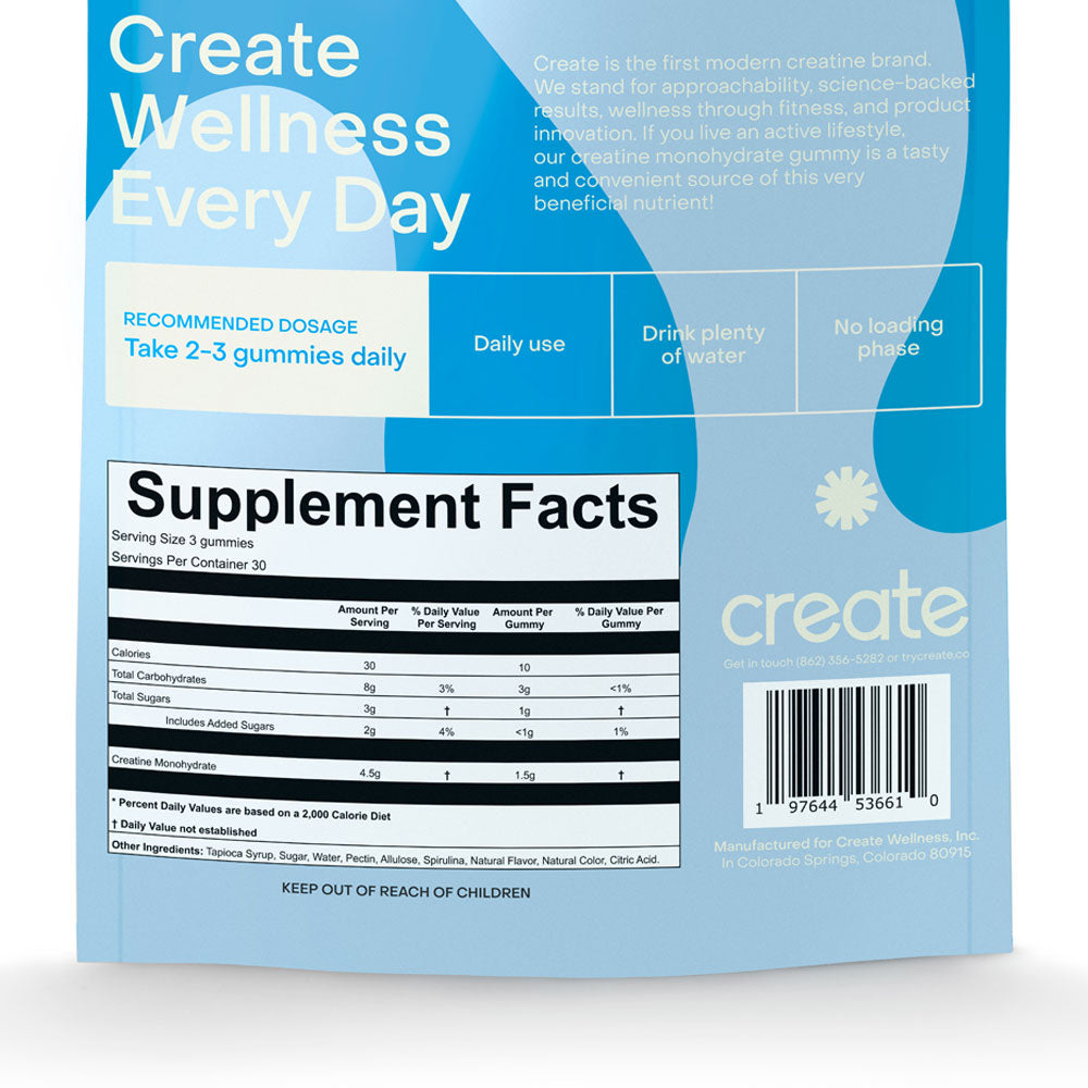 Best Creatine Monohydrate Gummies - Blue Raspberry Flavor - 90 Count for Muscle Recovery & Workout Performance - Pre/Post Workout Supplement for Athletes & Fitness Enthusiasts