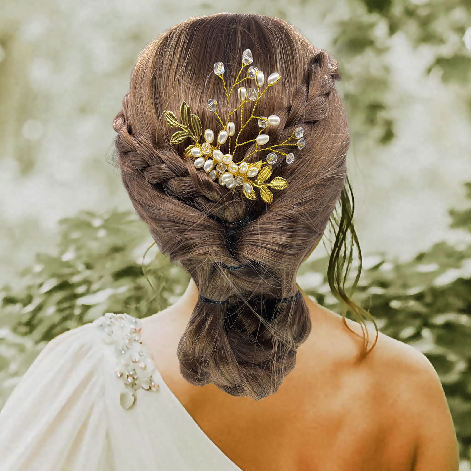 3PCS Pearl Bridal Hair Pins & 1PCS Rhinestone Wedding Hair Clips Set (H04 & H09) - Elegant Bridal Accessories for Wedding, Prom, and Formal Events
