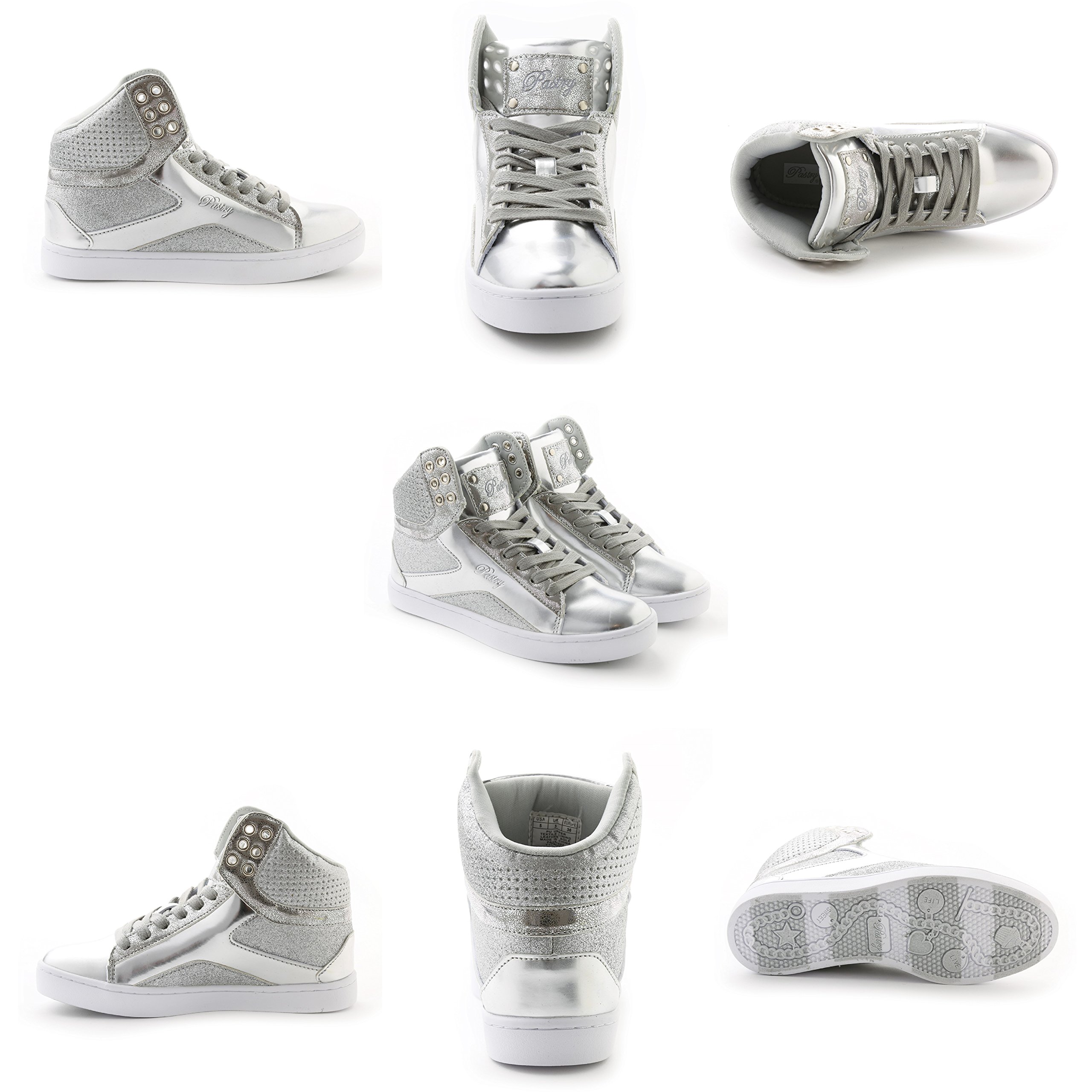 Women's Glitter High-Top Sneakers - Pastry Pop Tart Themed Dance Shoes for Jazz, Hip Hop & Performance | Comfortable & Stylish Party Wear