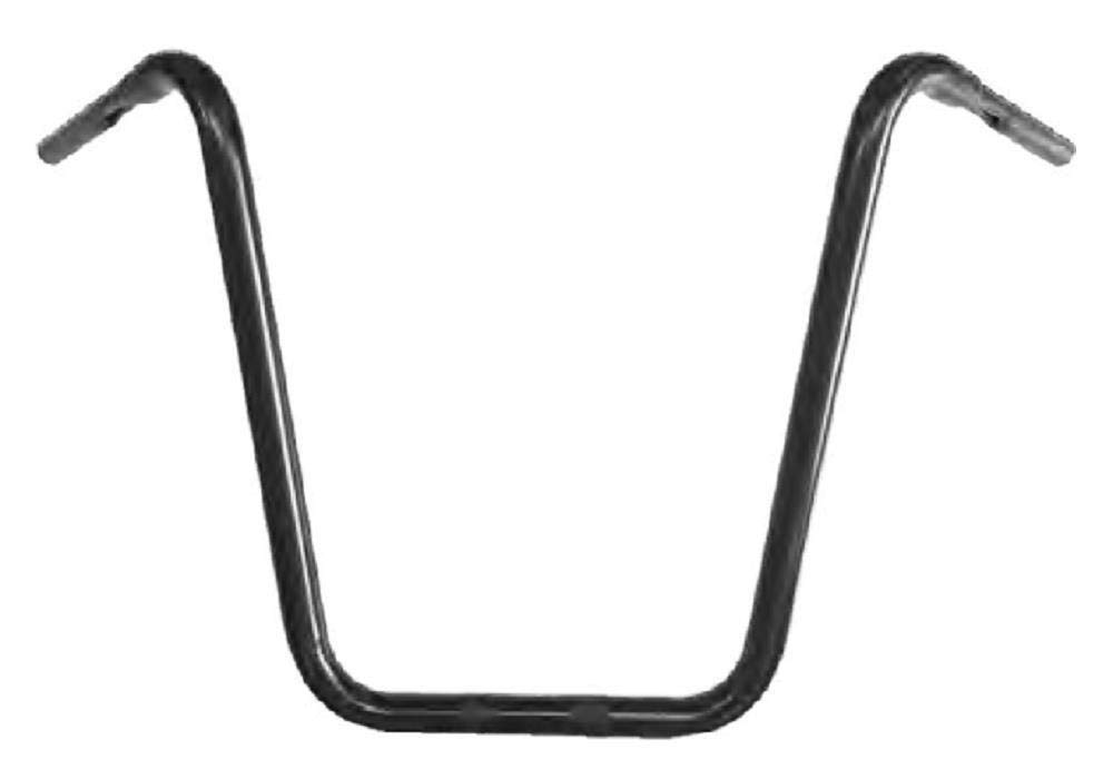 16 Inch Satin Black Ape Hanger Handlebars 1 Inch Thru Clamp for Harley Davidson Motorcycles - Perfect for Custom Chopper and Cruiser Bike Builds