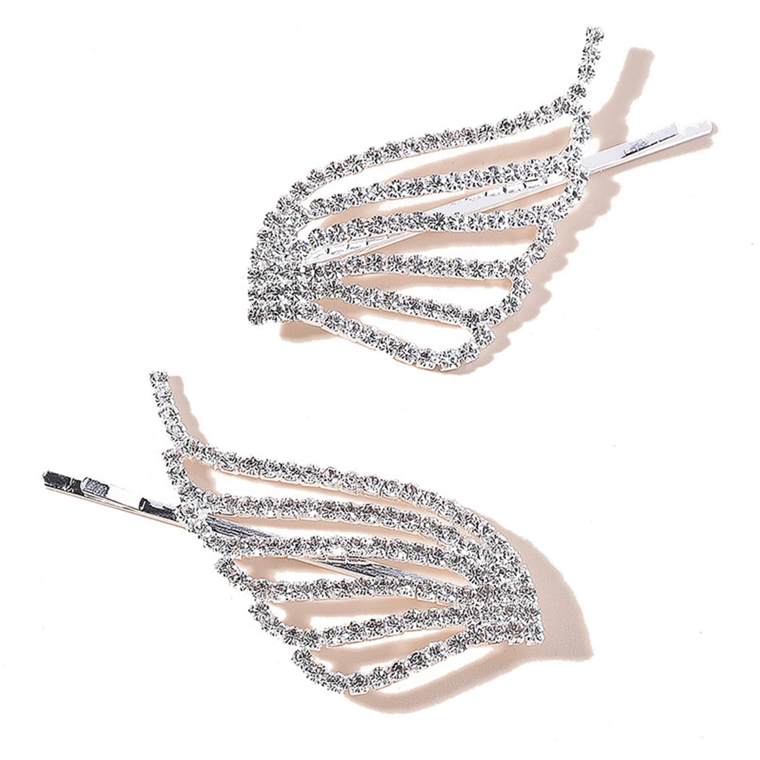 2PCS Rhinestone Hair Clips - Elegant Crystal Hair Barrettes for Women & Girls | Handmade Hollow Geometric Hairpins, Metal Hair Accessories | Perfect for Weddings, Parties & Daily Styling Gifts (Type D)