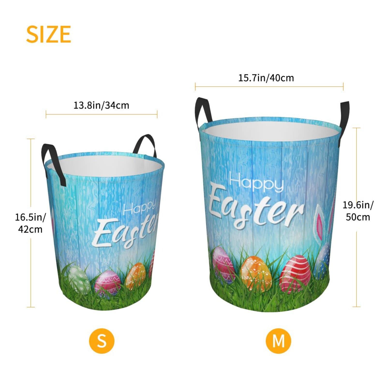 Easter Bunny Collapsible Laundry Basket with Handle - Waterproof Fabric Hamper for Clothes, Toys & Bathroom Storage - Foldable Organizer Bin for Dirty Laundry, Bedroom & Nursery Decor (Perfect for Holiday Gifts & Home Organization)