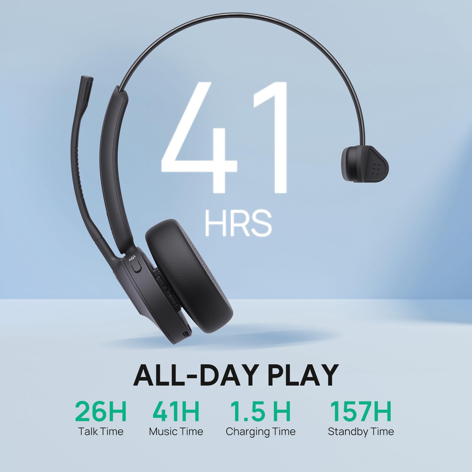 Yealink WH64 Hybrid Wireless Headset with DECT Dongle - 492ft Range, 26hr Talk Time, Bluetooth 5.0 - Microsoft Teams, Zoom, Skype Certified - Advanced Noise Cancelling with 3 Microphones - Perfect for Remote Work, Call Centers & Office Professionals (PC/Laptop/Phone Compatible)