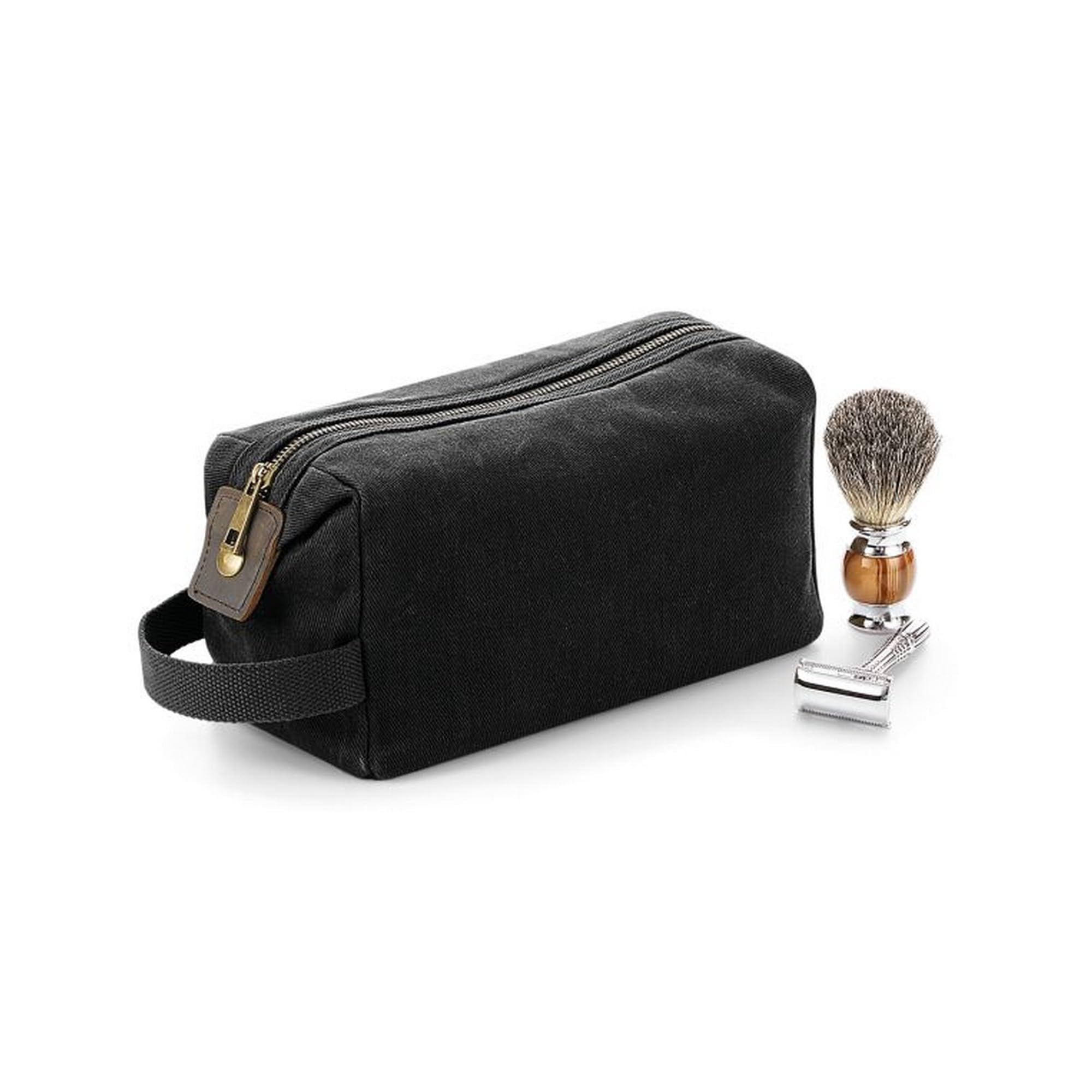 Quadra QD651 Heritage Waxed Canvas Wash Bag - Waterproof & Durable Toiletry Organizer for Travel, Camping & Gym - Perfect for Men & Women