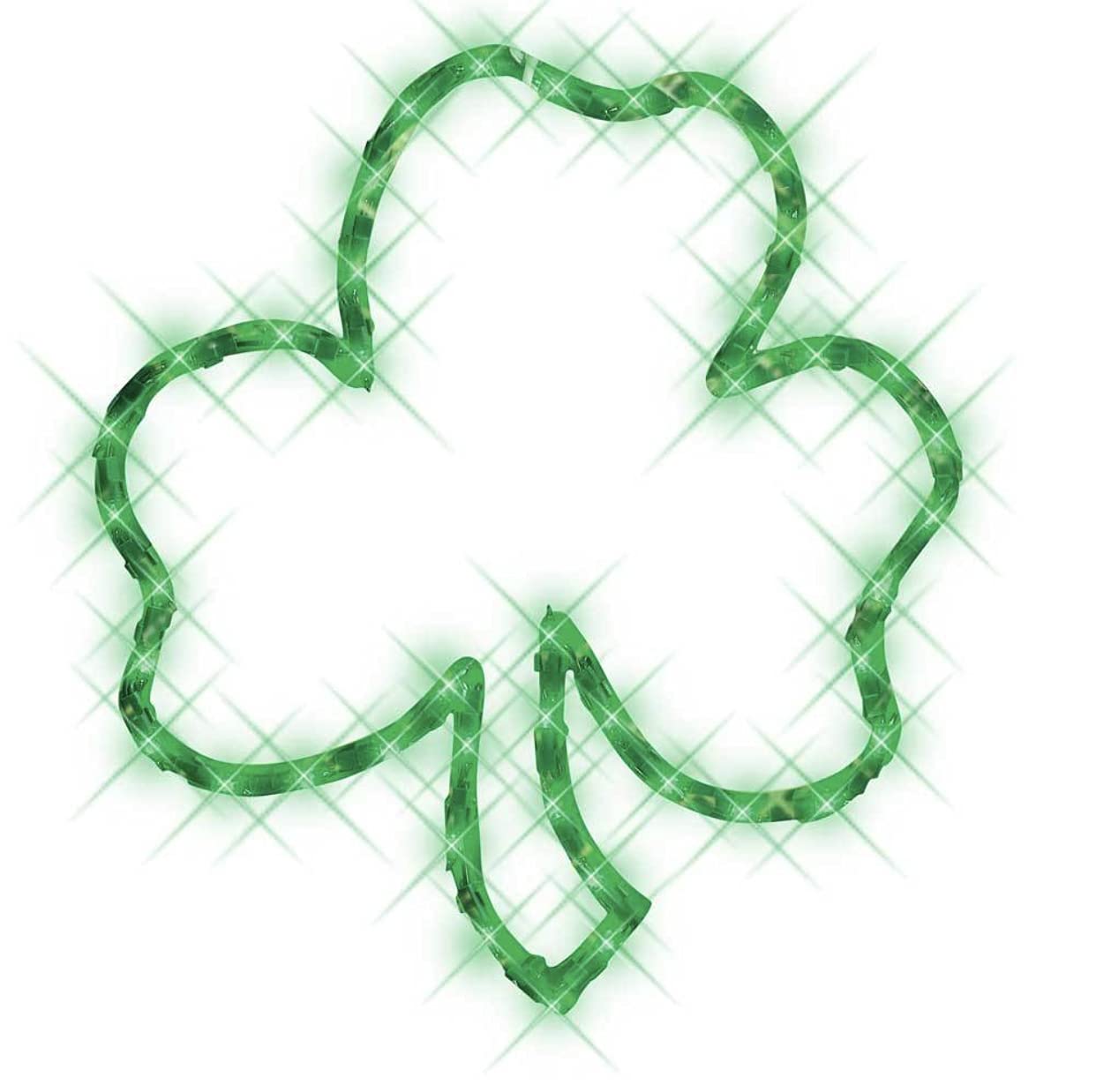 St. Patrick's Day Lighted Shamrock Window Silhouette Decor - Indoor/Outdoor Irish Holiday Home Decoration for Windows, Doors & Parties