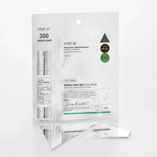 VT Reedle Shot 300 2 Step Facial Mask 1.5g (1 Count) - Korean Skin Care for Brightening & Hydration - Perfect for Spa Night & Self Care Routine