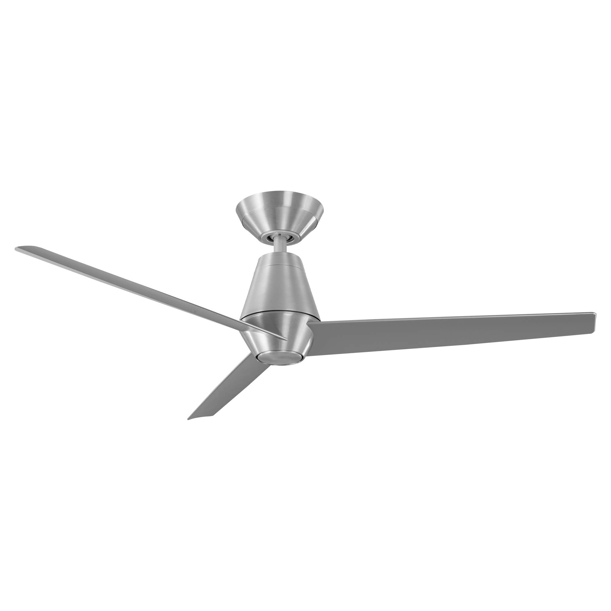 Slim Smart 3-Blade Ceiling Fan 52in Brushed Aluminum with 2700K LED Light Kit, Remote Control, Alexa & Google Assistant Compatible, Ideal for Living Room, Bedroom, and Patio