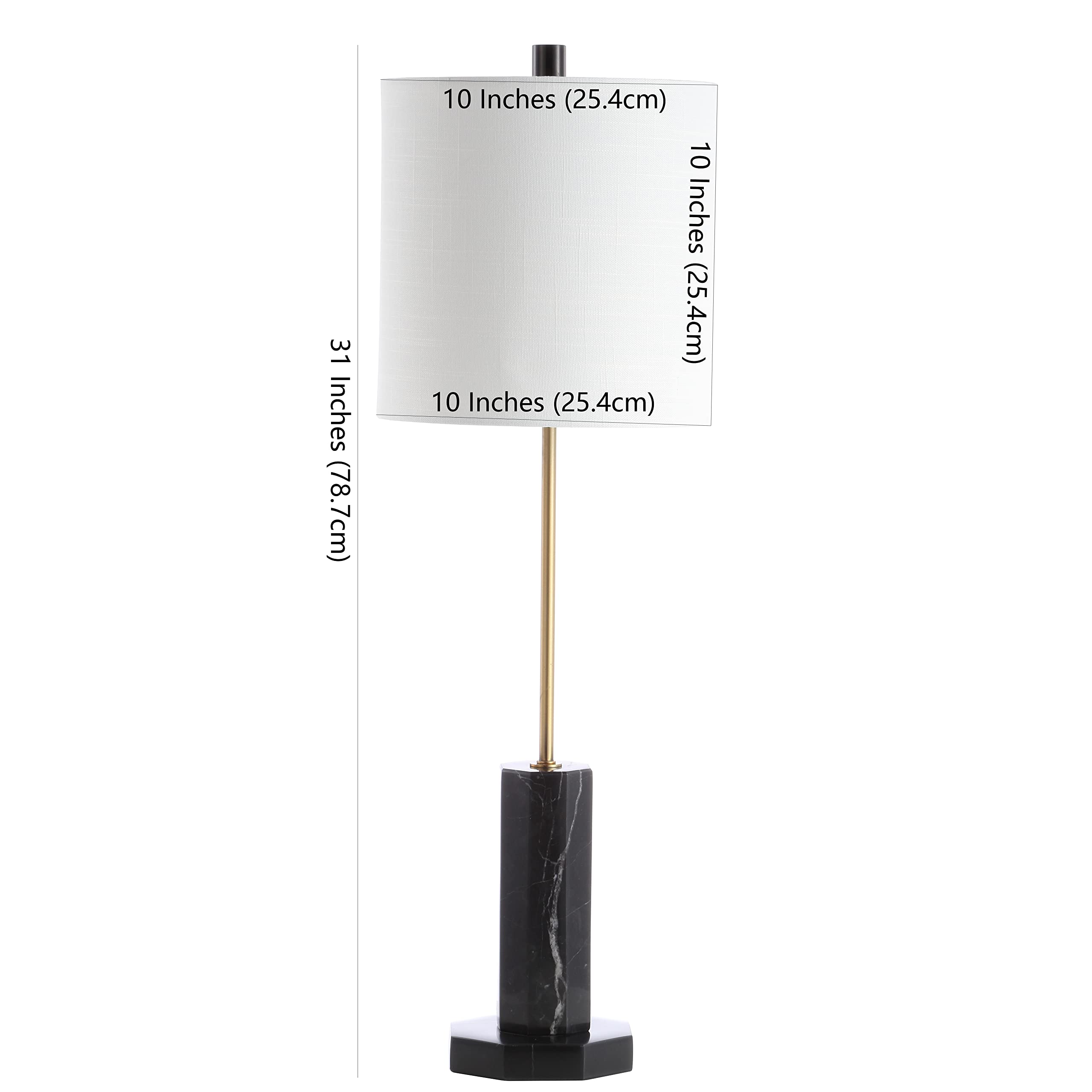 SAFAVIEH Zackary Modern Black & Brass Gold 31-inch LED Table Lamp for Bedroom, Living Room & Home Office - Nightstand Desk Light with Included LED Bulb - Perfect for Reading, Working & Ambient Lighting