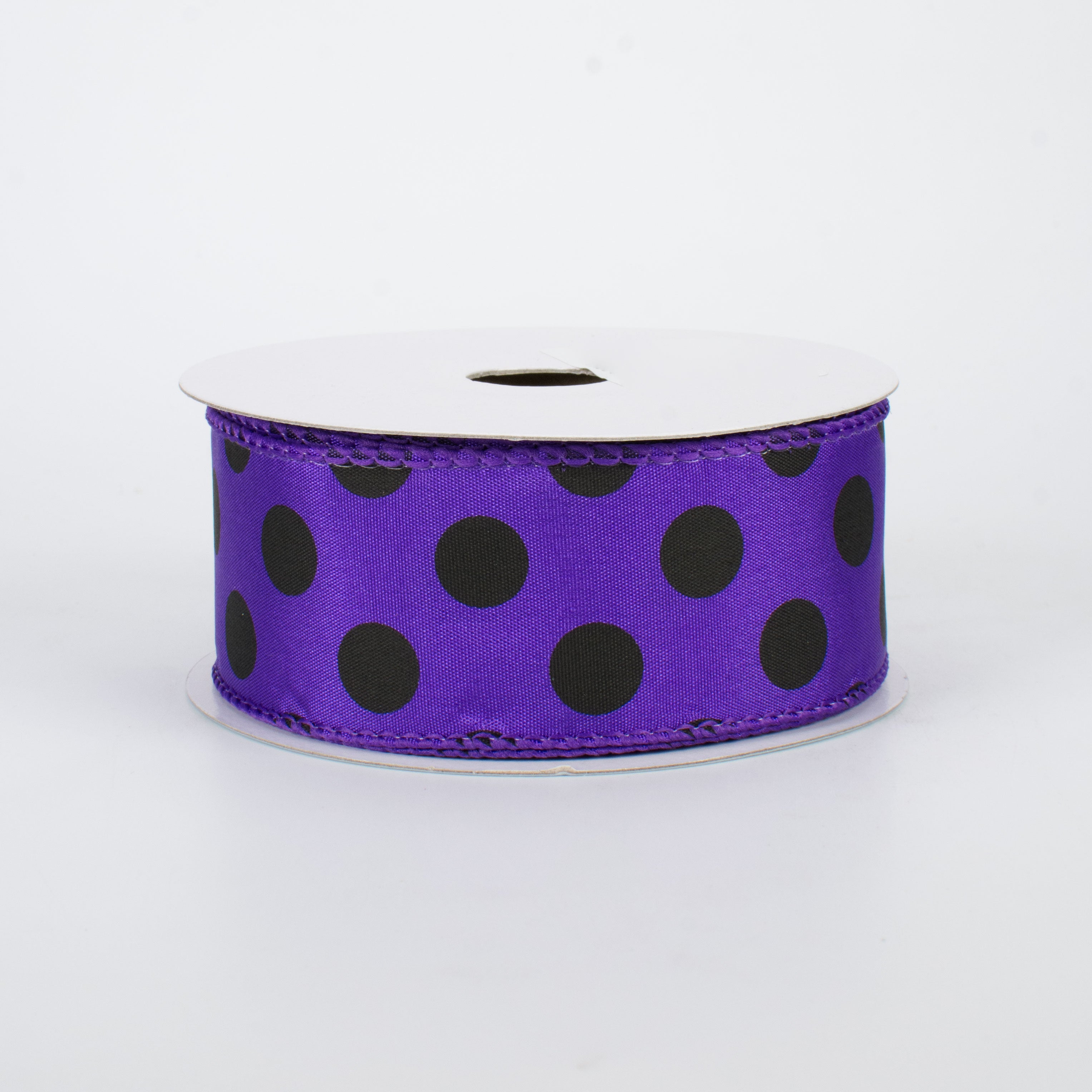 1.5 Inch Big Polka Dot Ribbon - Purple and Black Grosgrain Ribbon (10 Yards) for Gift Wrapping, DIY Crafts, Party Decorations, Hair Bows and Scrapbooking