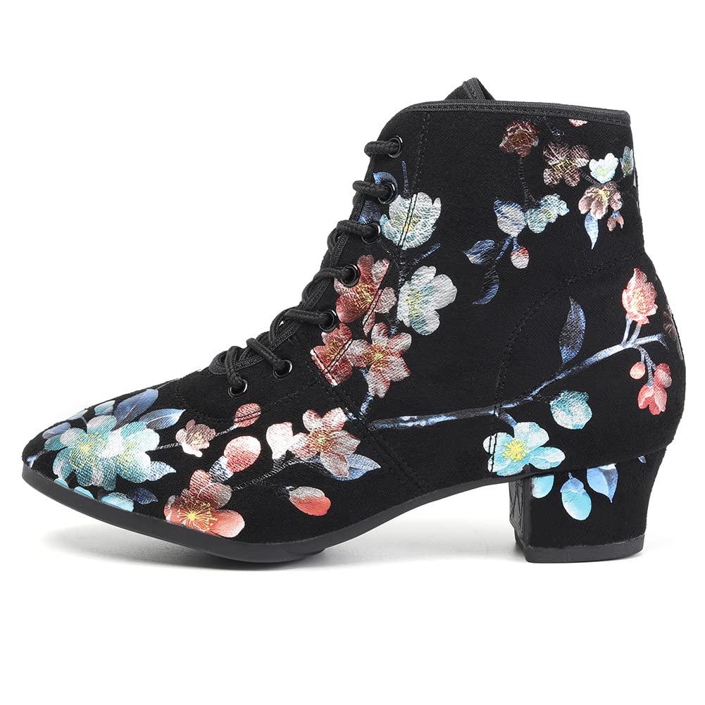 AOQUNFS Women's Latin Dance Shoes - Professional Ballroom Salsa Tango Practice Shoes with Lace-Up Design (Model GB-YH) | Perfect for Dance Classes, Performances & Social Dancing