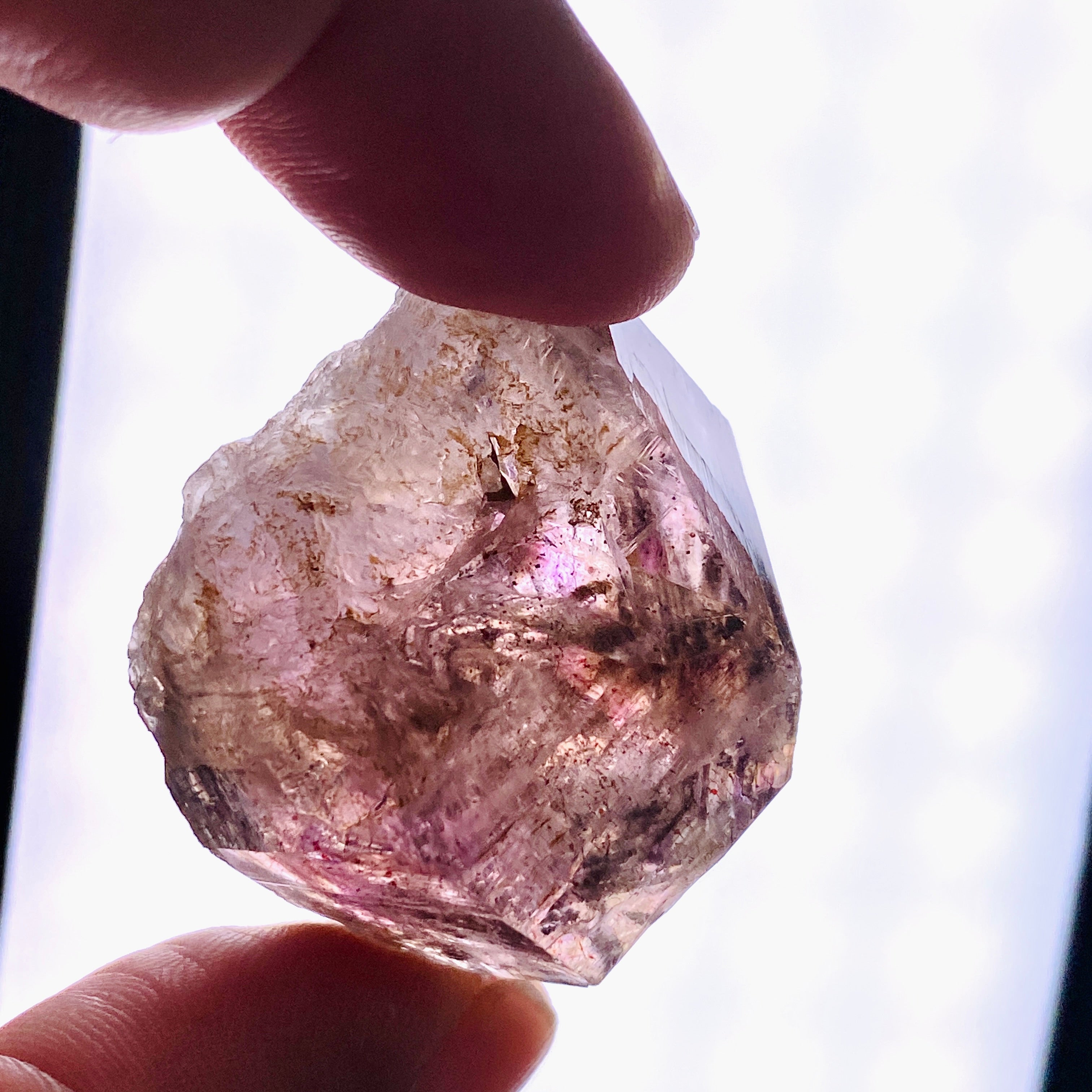 Natural Smokey Amethyst Crystal with Inclusions - Similar to Super Seven & Brandberg (CR3736) - Perfect for Meditation, Healing & Jewelry Making
