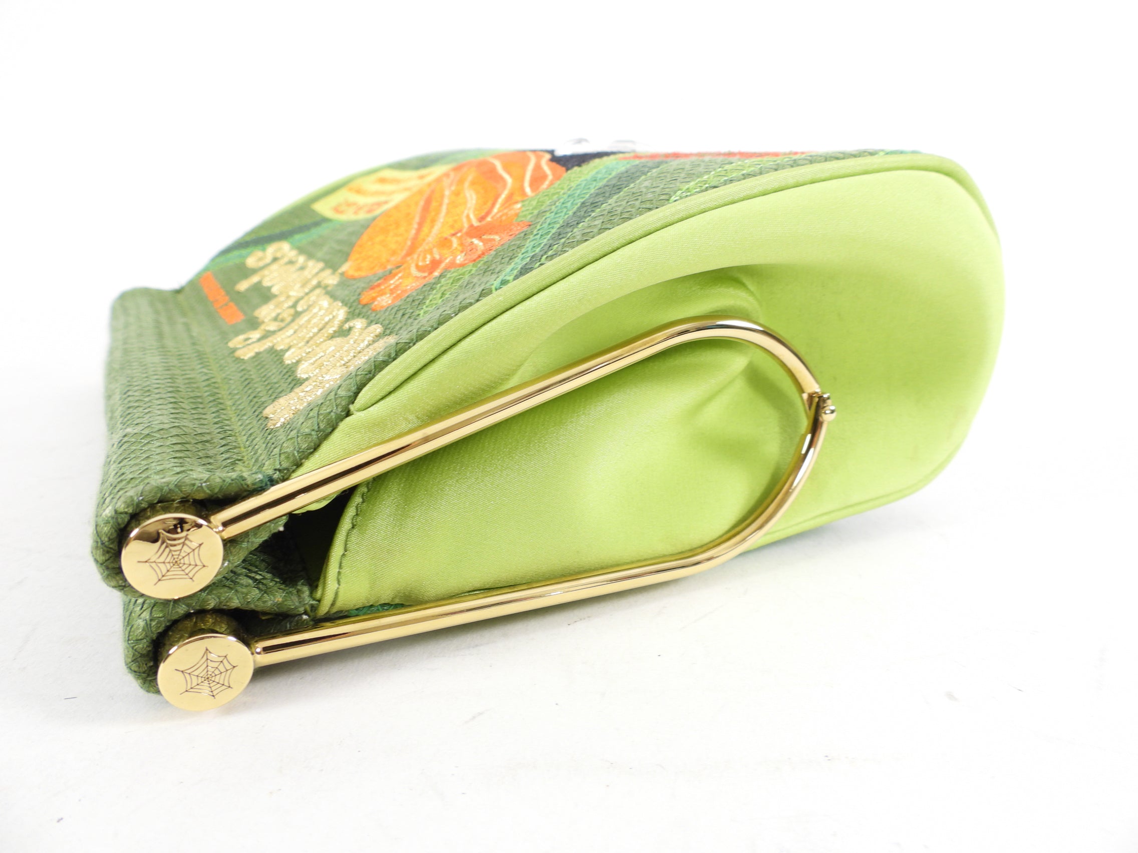 Charlotte Olympia Green Novelty Clutch - Head Over Heels Design | Elegant Evening Bag for Women | Perfect for Parties, Weddings & Special Occasions