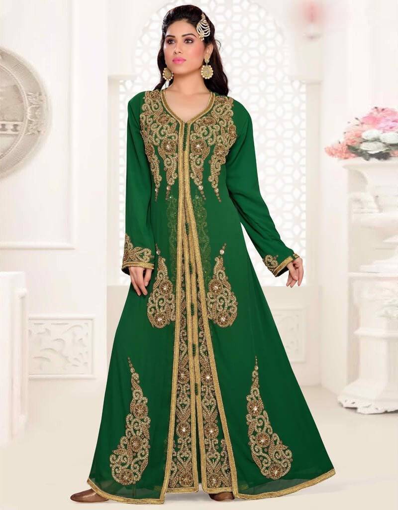 Elegant A-Line Embroidered Kaftan Dress for Women - Boho Chic Beach Cover Up, Summer Vacation & Lounge Wear