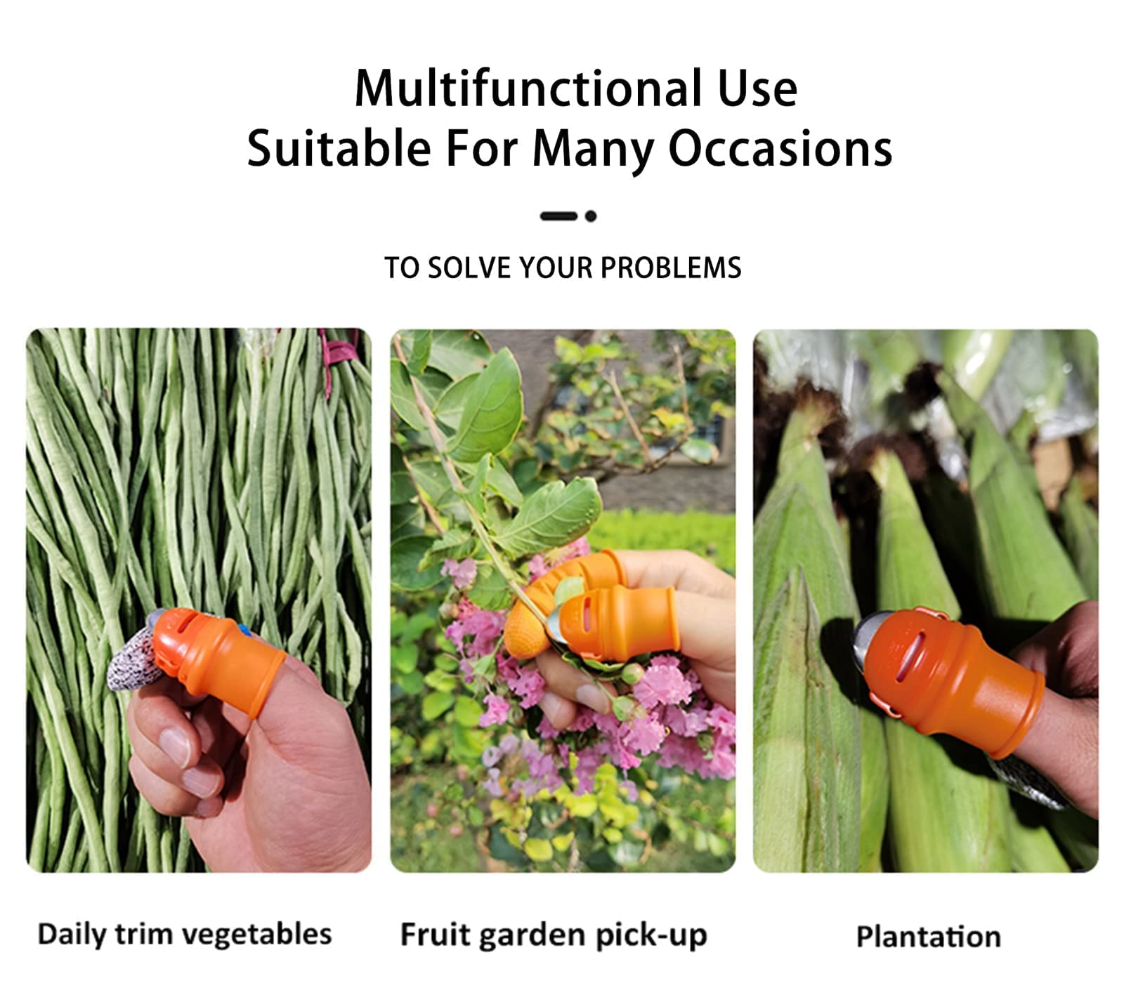 12Pcs Silicone Thumb Knife Set - Ergonomic Harvesting Tool for Vegetables & Fruits, Gardening Scissors for Trimming Plants | Perfect for Home Gardeners, Farmers Market Harvesting & Indoor Herb Gardens