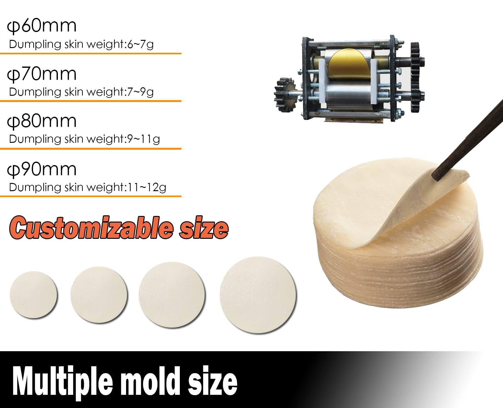 70mm Round Dumpling Wrapper Mold for Dumpling & Spring Roll Maker - Perfect for Homemade Dumplings, Wontons, and Spring Rolls