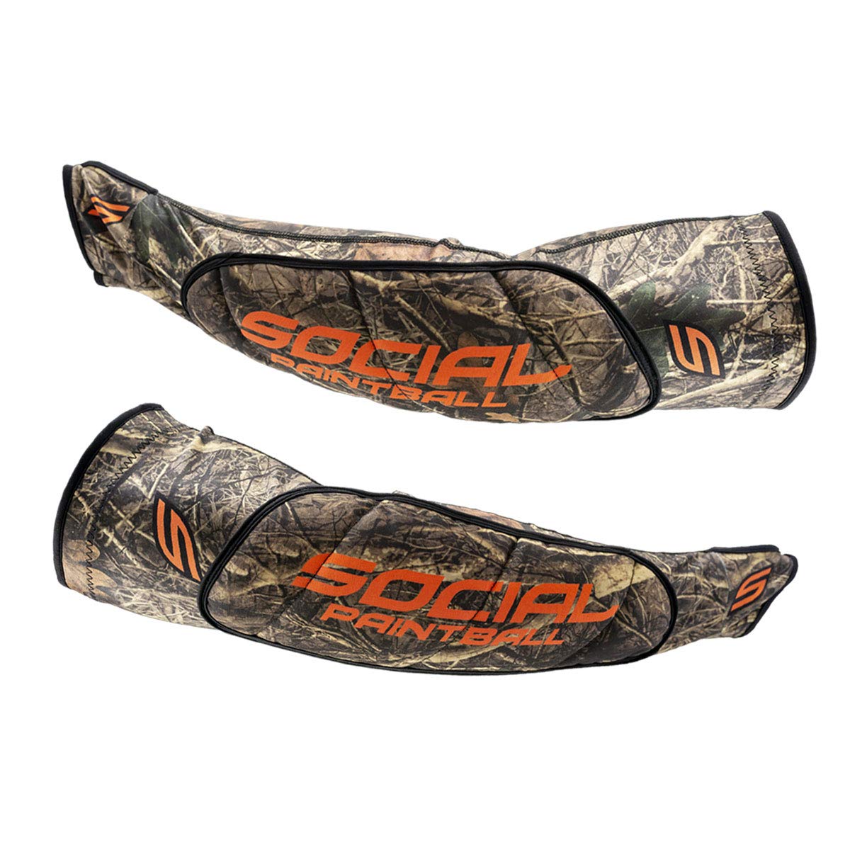 Social Paintball SMPL Arm & Elbow Pads Protection - Adjustable Camouflage Gear for Paintball, Airsoft & Tactical Sports - Perfect for Outdoor Games & Hunting (Hunter Camo)