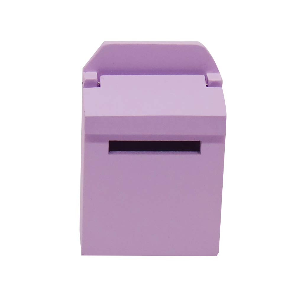1/12 Scale Mini Wooden Mailbox Set - Dollhouse Accessories, Fairy Garden Decor, Kids Toy for Pretend Play - Perfect for Dollhouse Scenes & Miniature Gardens (Purple)