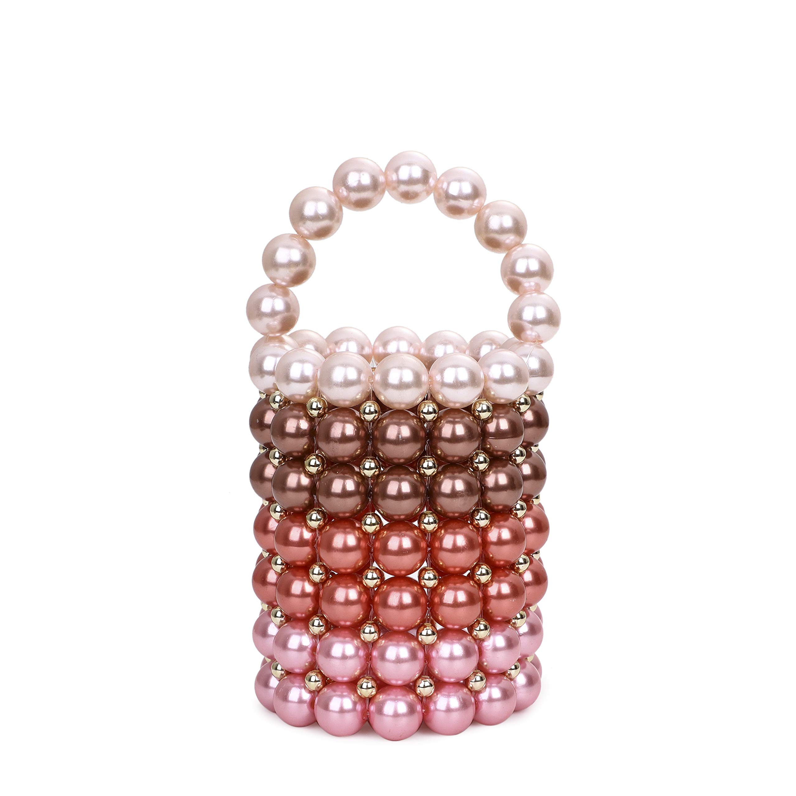 YUSHINY Women's Beaded Pearl Evening Clutch Handbag - Handmade Wedding Party Purse with Dust Bag | Elegant Accessory for Bridal Shower, Prom & Formal Events