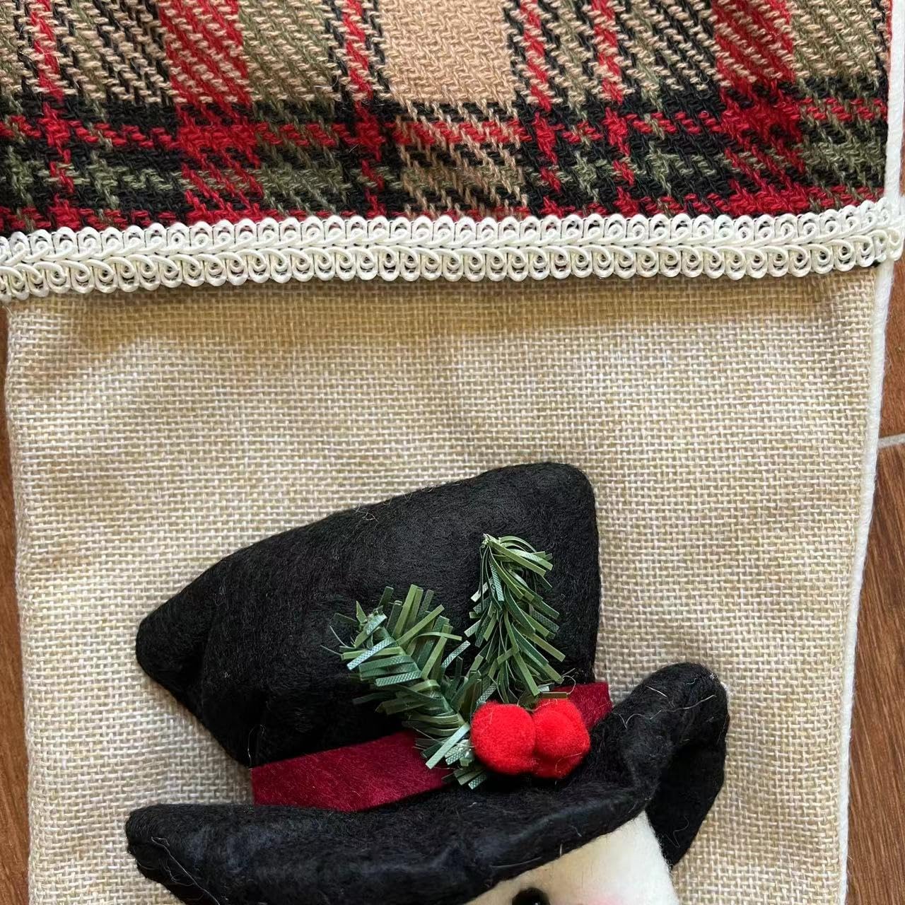 20-Inch Santa & Snowman Christmas Stockings Set of 2 - Personalized Plush Xmas Decor for Fireplace, Gift Exchange & Holiday Home Decor
