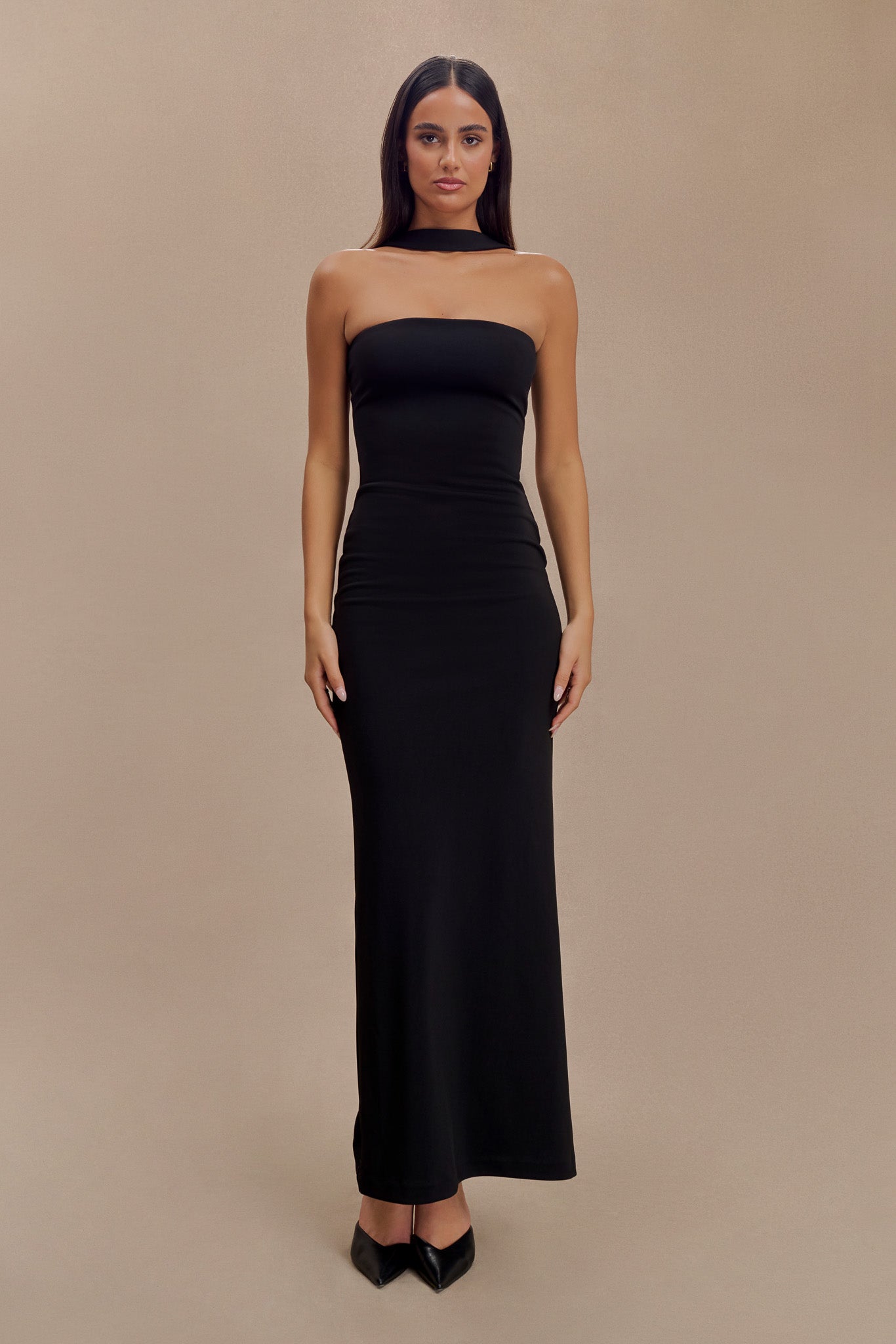 Velma Halter Collar Maxi Dress for Women - Elegant Black Summer Evening Gown for Parties, Weddings & Date Nights