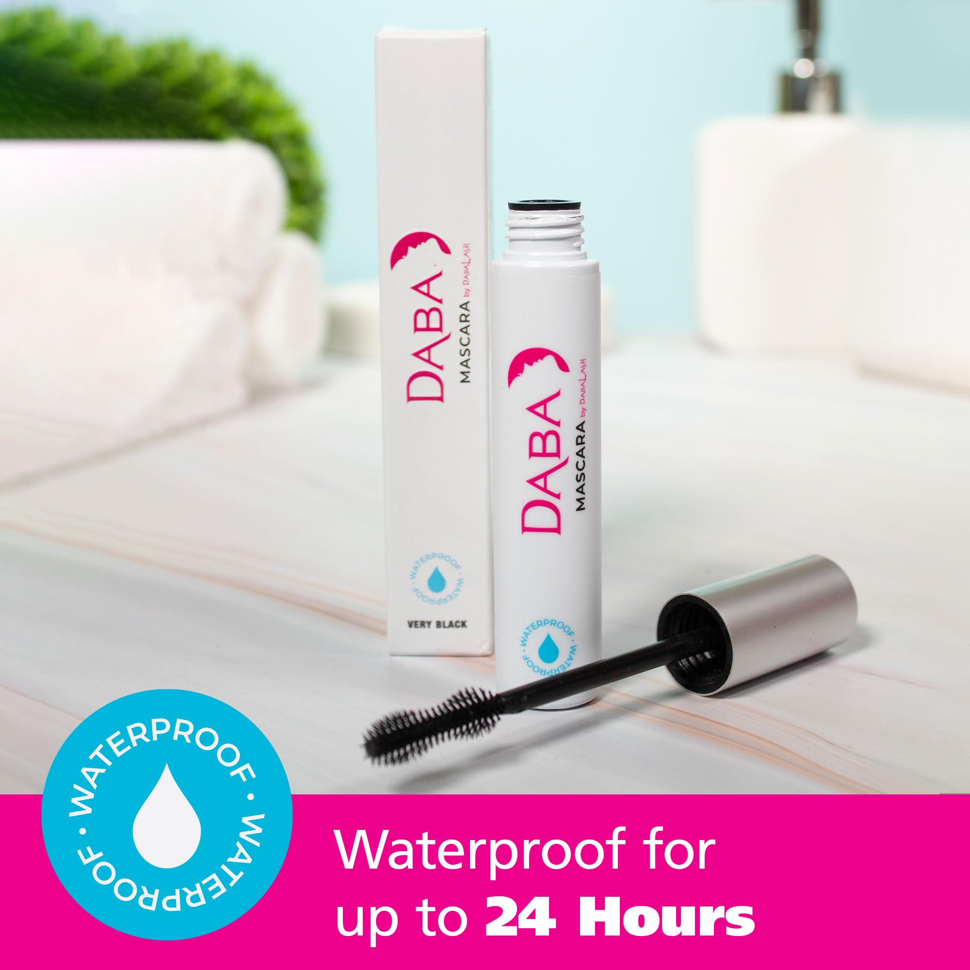 DABALASH Waterproof Eyelash & Brow Growth Serum with Waterproof Mascara - Natural Lash Enhancer for Longer, Fuller, Thicker Lashes - 0.18oz Serum & 0.45oz Mascara - Perfect for Daily Use, Special Occasions & Waterproof Makeup Looks