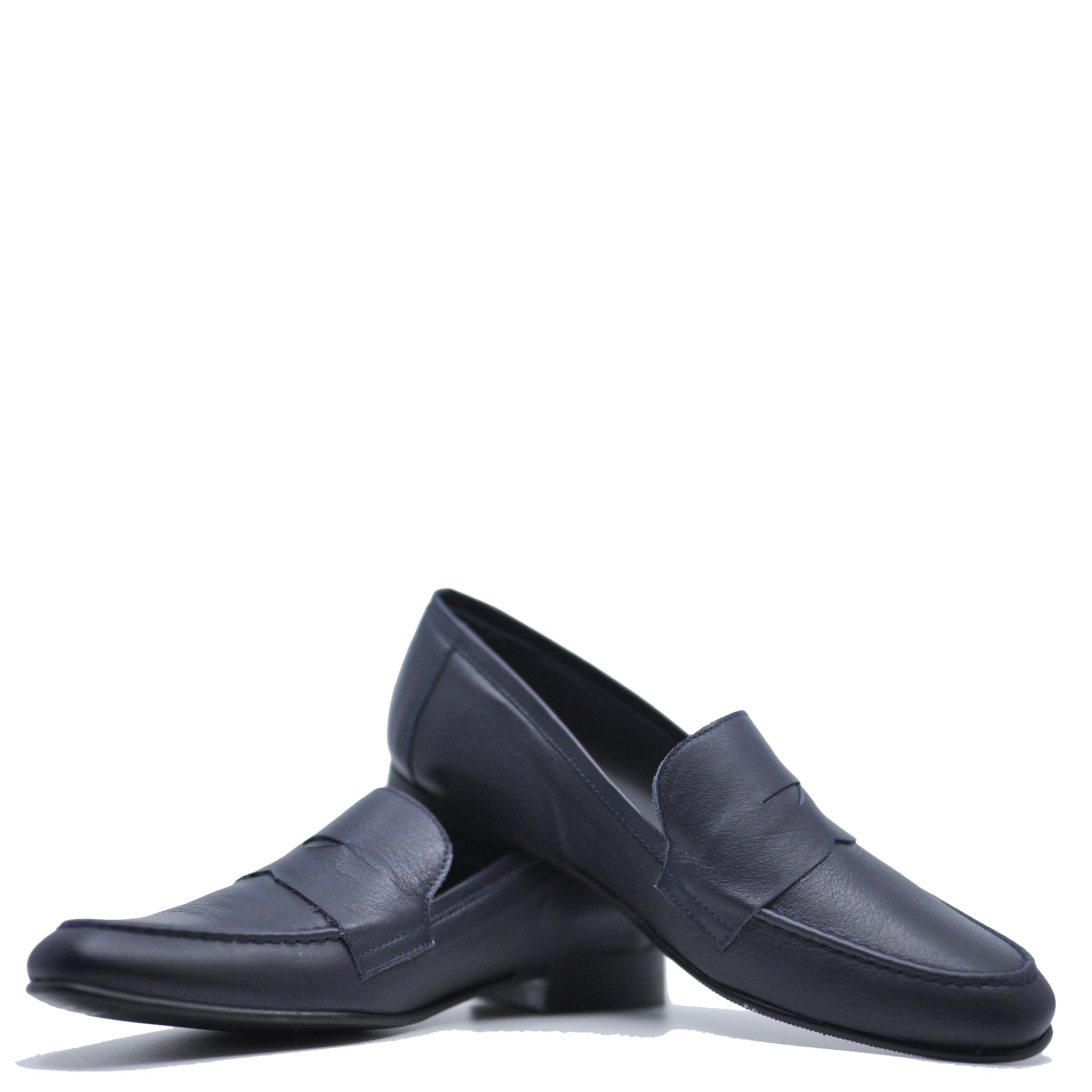 Blublonc Navy Penny Dress Shoes for Men - Classic Oxford Style Loafers for Business & Formal Wear - Perfect for Office, Weddings & Special Occasions