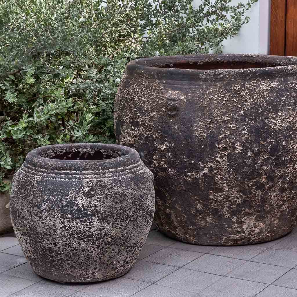 Campania International Chios Planter Set of 2 - Mediterranean Style Garden Plant Pots for Outdoor & Indoor Decor - Perfect for Patio, Balcony, and Home Décor