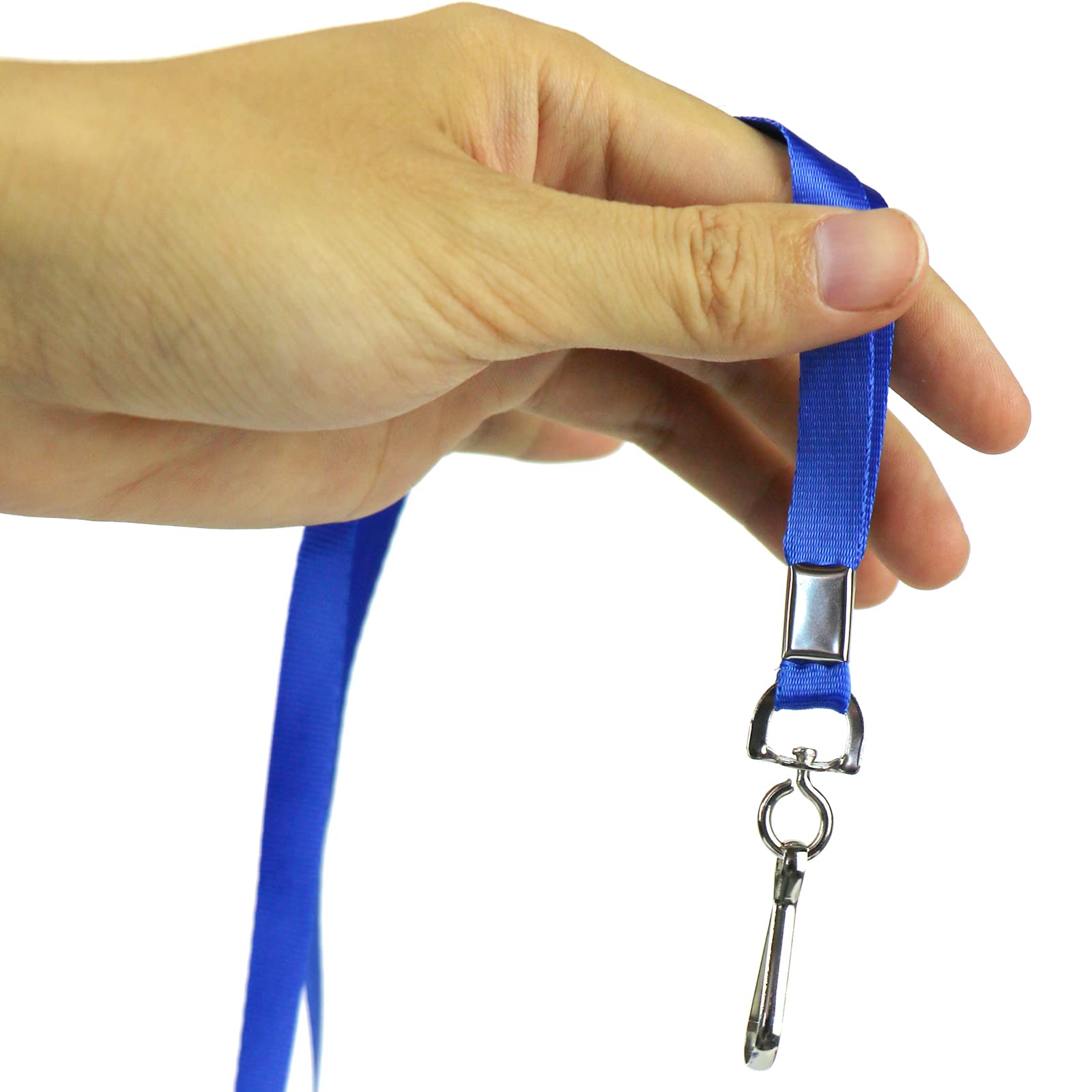 Bulk Kids Blue Lanyards for ID Badges - 50Pcs for School & Events