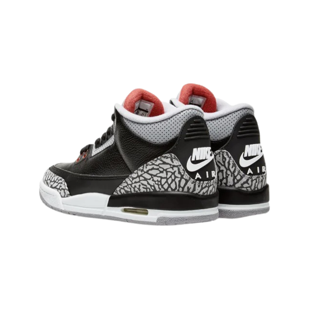 Air Jordan 3 Retro 2018 GS Sneakers - Black Fire Red Cement Grey White Basketball Shoes for Women & Girls - Perfect for Streetwear, Gym & Casual Outfits