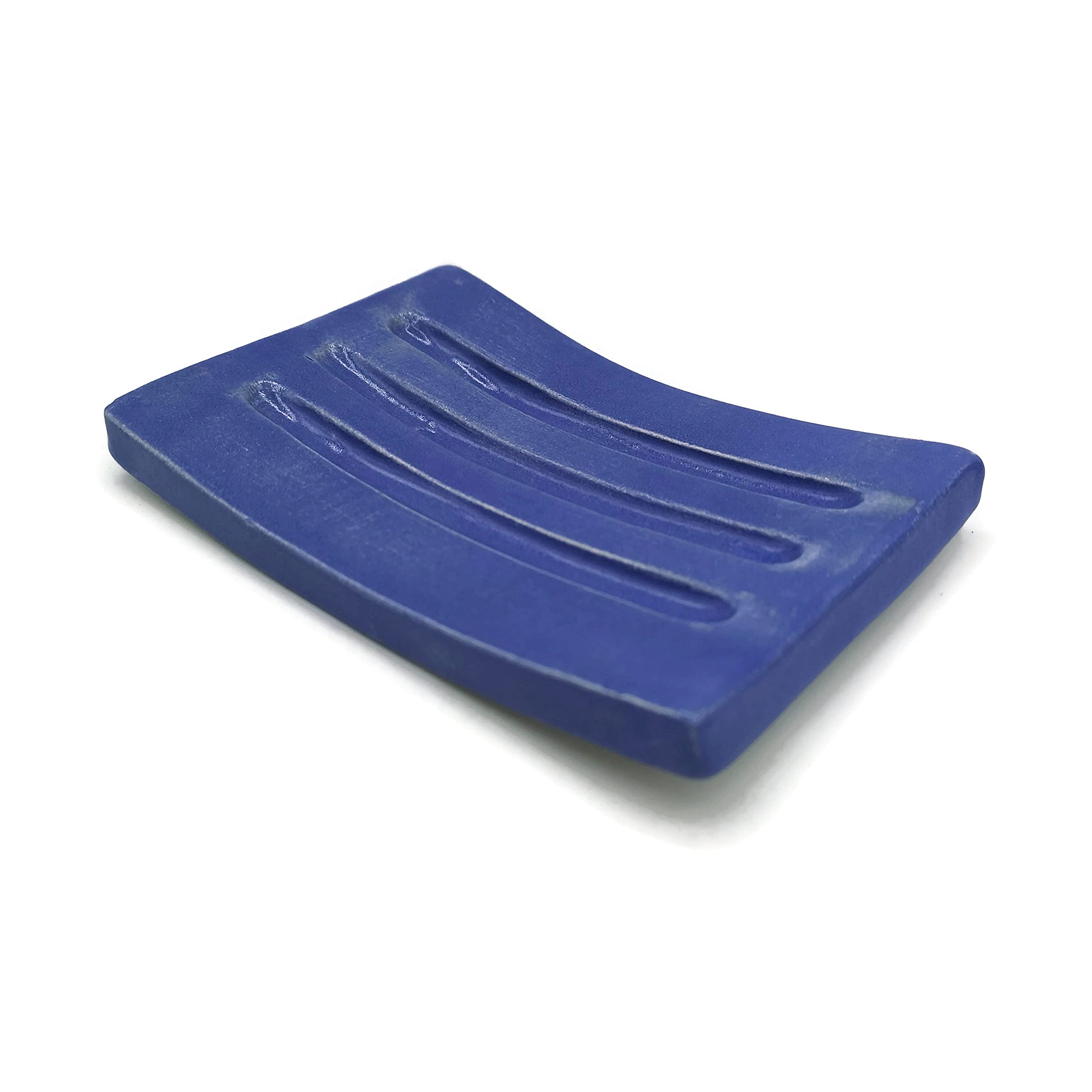 Royal Blue Ceramic Soap Dish for Bar Soap - Handmade Rectangle Soap Holder with Sponge Tray | Perfect for Bathroom, Kitchen Sink & Spa Decor