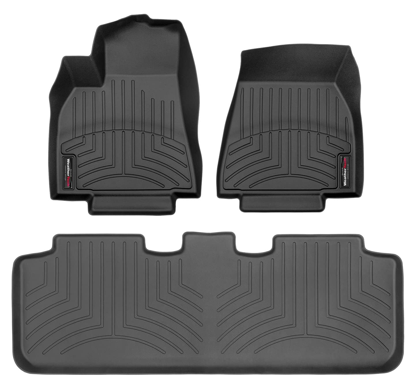 WeatherTech Custom Fit Floor Liners for Tesla Model Y - Premium All-Weather Floor Mats (1st & 2nd Row, Black) | Perfect for Road Trips, Daily Commutes & Outdoor Adventures | Model 441597-1-2