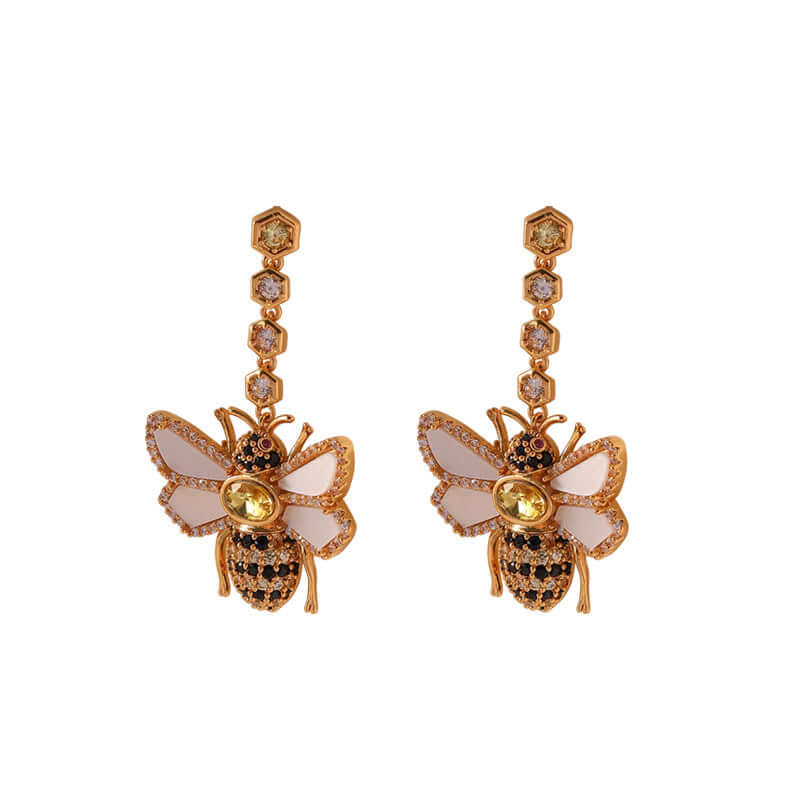 925 Sterling Silver Bee Earrings for Women - Dainty Floral Jewelry Gift (DMS342) | Perfect for Everyday Wear, Parties & Special Occasions