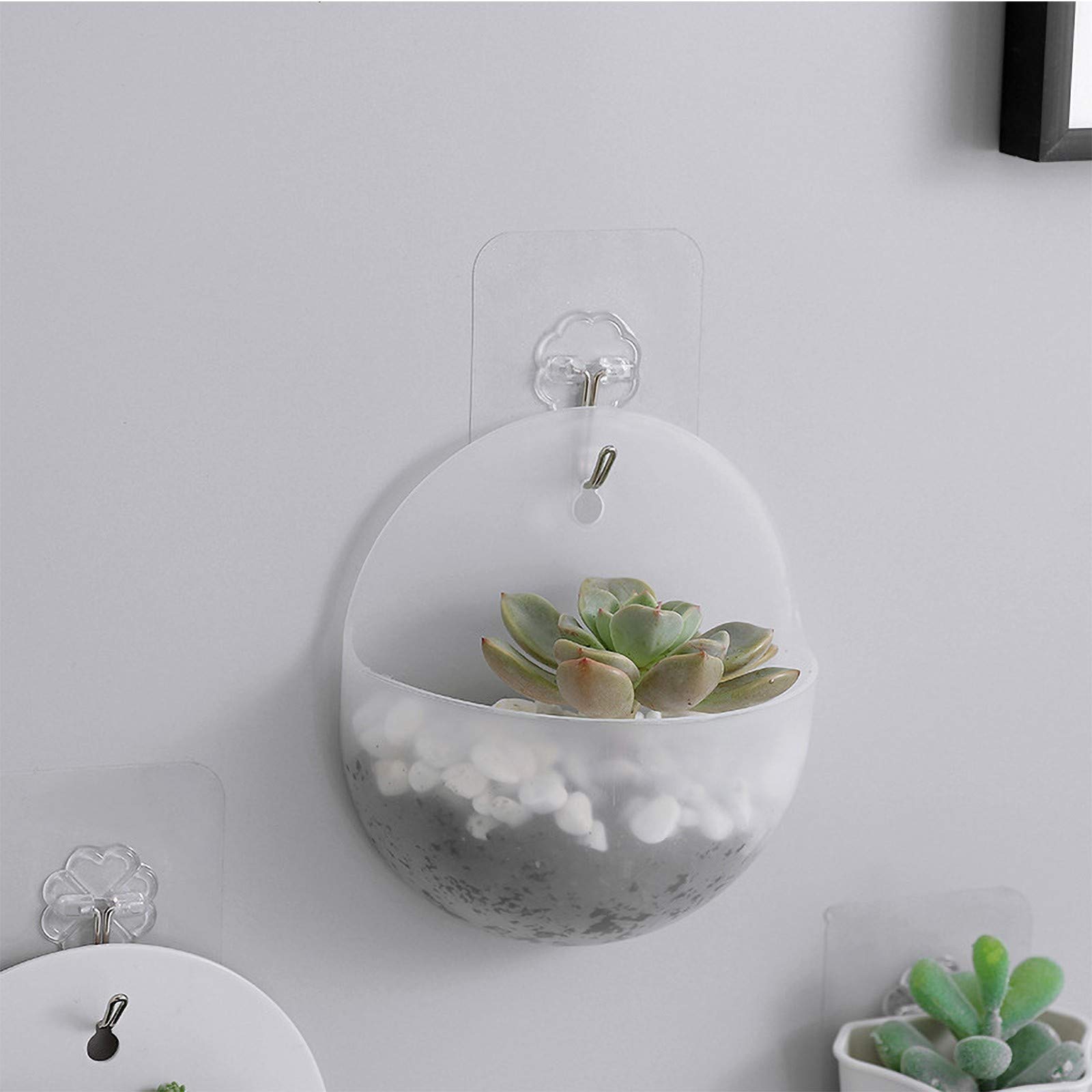 Creative Wall Mounted Fish Tank for Betta Fish - Transparent Acrylic Round Aquarium with Hydroponic Planter - Hanging Flower Pot Vase for Home & Office Decor - Perfect for Small Spaces, Bedrooms, and Living Room Wall Decor