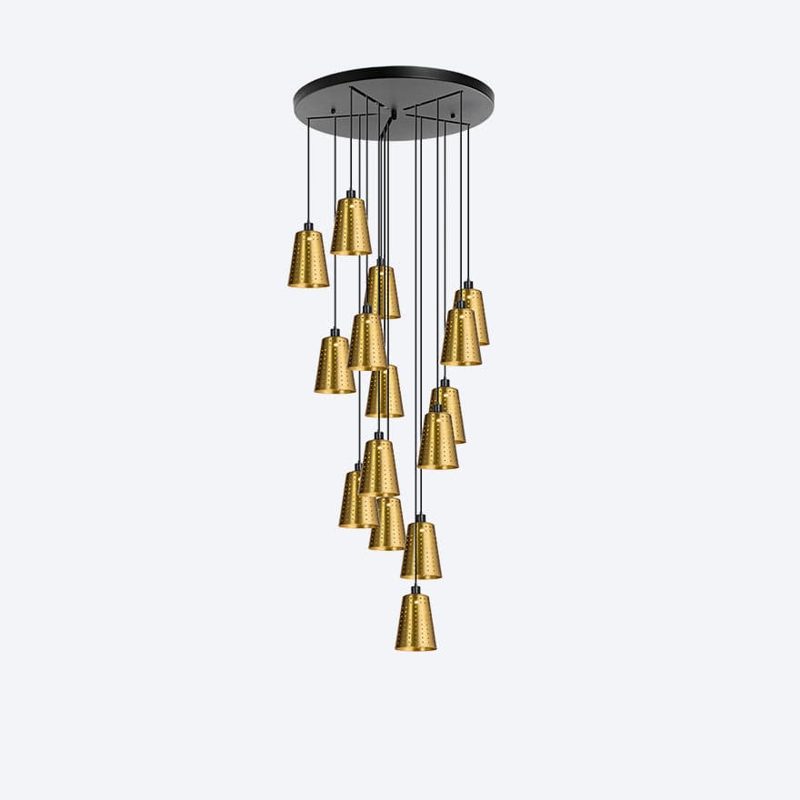 YOSH 15-Light Modern Crystal Drop Chandelier - Elegant Dining Room Lighting Fixture for Home Decor, Living Room & Bedroom Ceiling Lamp